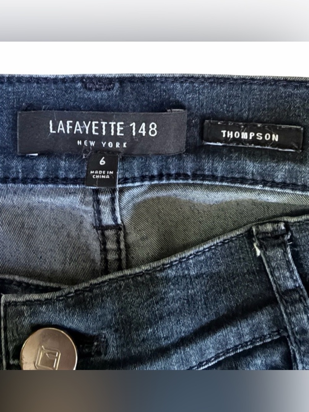 Lafayette 148 New York Thompson Jeans Size 6 Dark Wash Stretch 28” Inseam Luxury - Picture 4 of 7